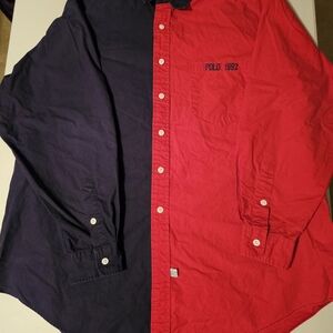 Polo 1992 Stadium Red and Navy Button-Up Shirt